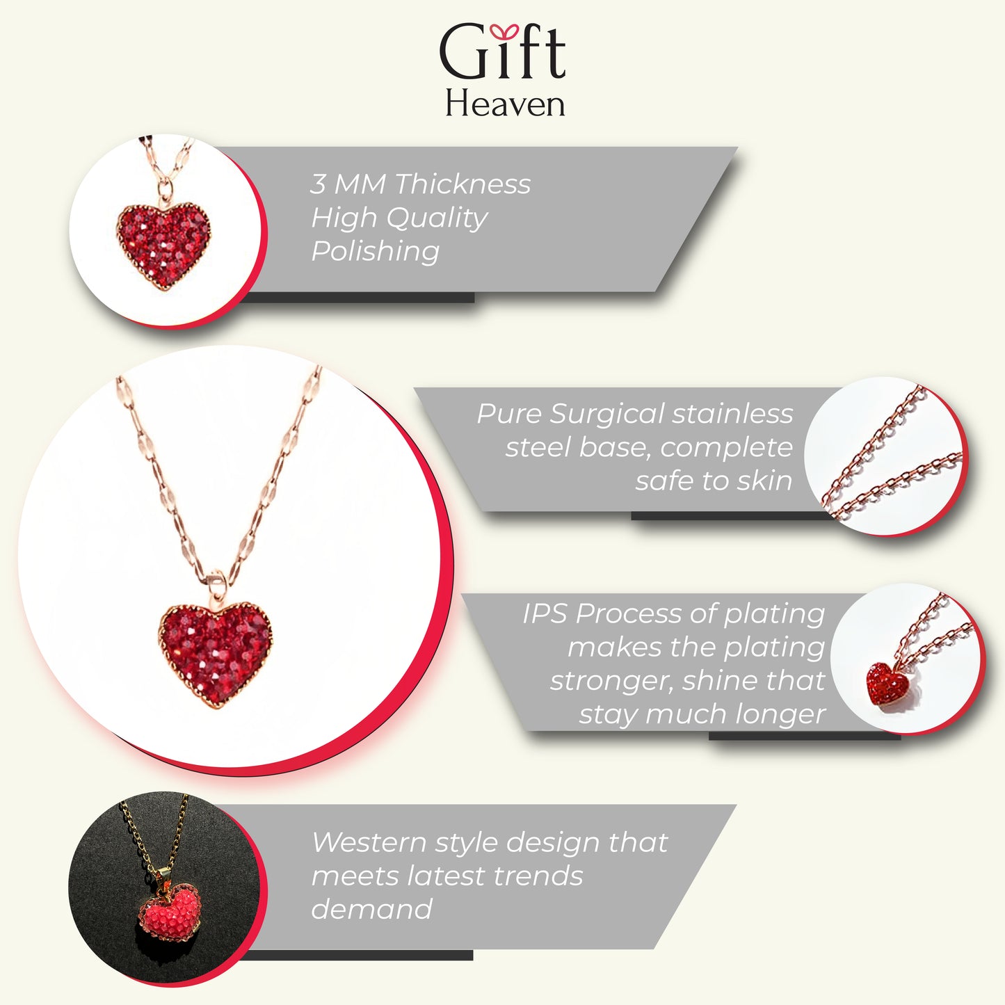 Cute Teddy Gift Box with Real Rose & Lovely Heart Pendant Necklace