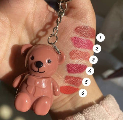 Teddy Bear Keychain with Premium Hidden Lipstick [Pack of 3]
