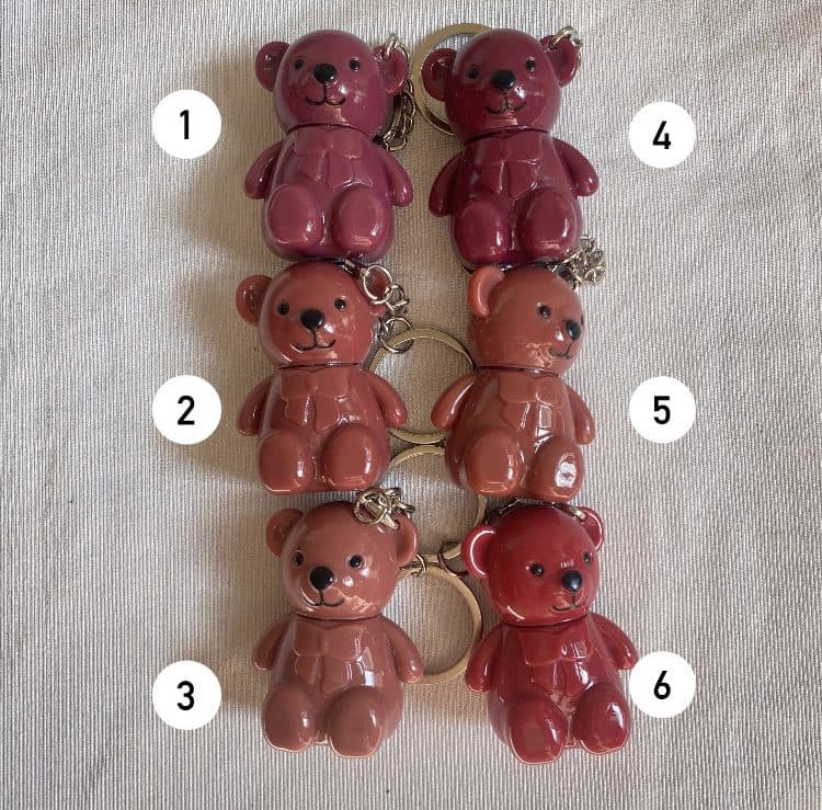 Teddy Bear Keychain with Premium Hidden Lipstick [Pack of 3]
